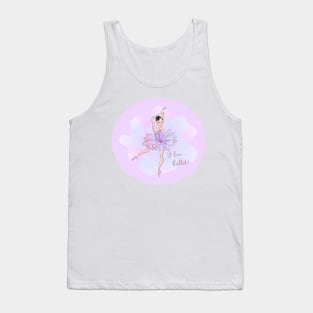 I Love Ballet Pink & Purple Dancing Ballerina Tank Top